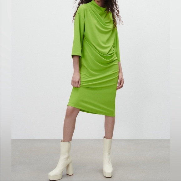 Zara Lime Green Dress - Picture 1 of 7